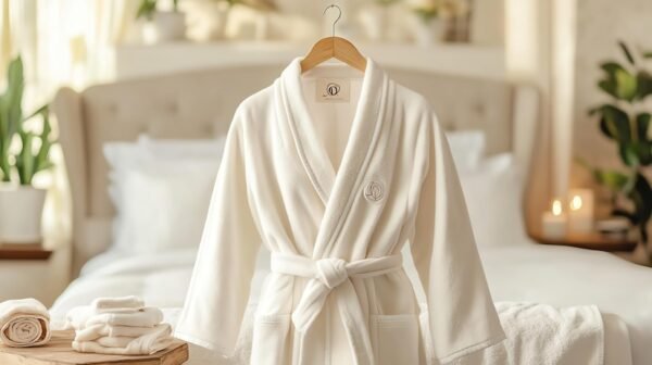 Classic Cotton Bathrobe – Egyptian Cotton (Unisex) - Image 2